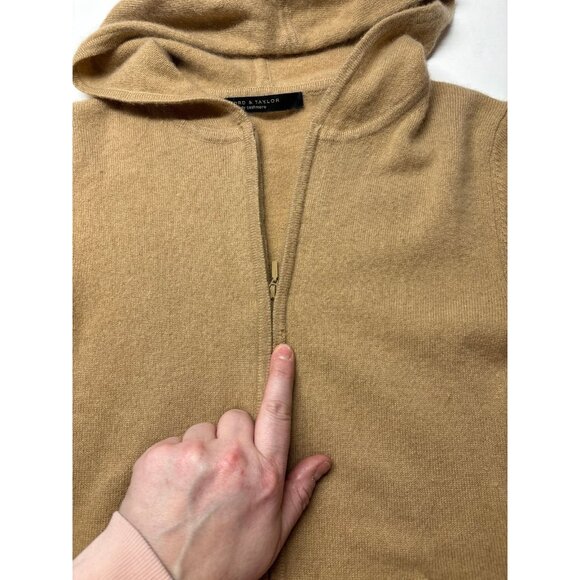 Lord & Taylor Tan Cashmere Zip up Sweatshirt (small) - Picture 5 of 7